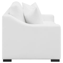Ashlyn 2-piece Upholstered Sloped Arm Sofa Set White