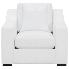 Ashlyn 3-piece Upholstered Sloped Arm Sofa Set White