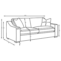 Ashlyn 3-piece Upholstered Sloped Arm Sofa Set White