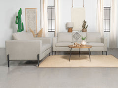Best Furniture Outlet - Coaster - Tilly 2-piece Upholstered Track Arm Sofa Set Oatmeal - 509901-S2