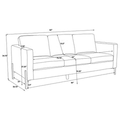Tilly 2-piece Upholstered Track Arm Sofa Set Oatmeal