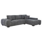 Best Furniture Outlet - Coaster - Octavia Upholstered Sectional Chaise Sofa Charcoal Grey - 509965