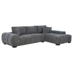 Best Furniture Outlet - Coaster - Octavia Upholstered Sectional Chaise Sofa Charcoal Grey - 509965