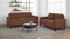 Best Furniture Outlet - Coaster - Bowen II 2-piece Fabric Upholstered Track Arm Sofa Set Rust - 509971-S2