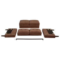 Bowen II 3-piece Fabric Upholstered Track Arm Sofa Set Rust