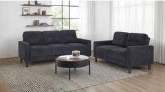Best Furniture Outlet - Coaster - Bowen II 2-piece Upholstered Track Arm Sofa Set Steel Grey - 509981-S2