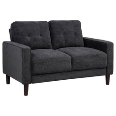 Best Furniture Outlet - Coaster - Bowen II Fabric Upholstered Track Arm Loveseat Steel Grey - 509982