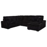 Best Furniture Outlet - Coaster - Devonshire Sleeper Sectional Sofa Storage Chaise Black - 511049