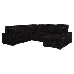 Best Furniture Outlet - Coaster - Devonshire Sleeper Sectional Sofa Storage Chaise Black - 511049