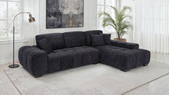 Best Furniture Outlet - Coaster - Octavia Upholstered Sectional Chaise Sofa Black - 511061