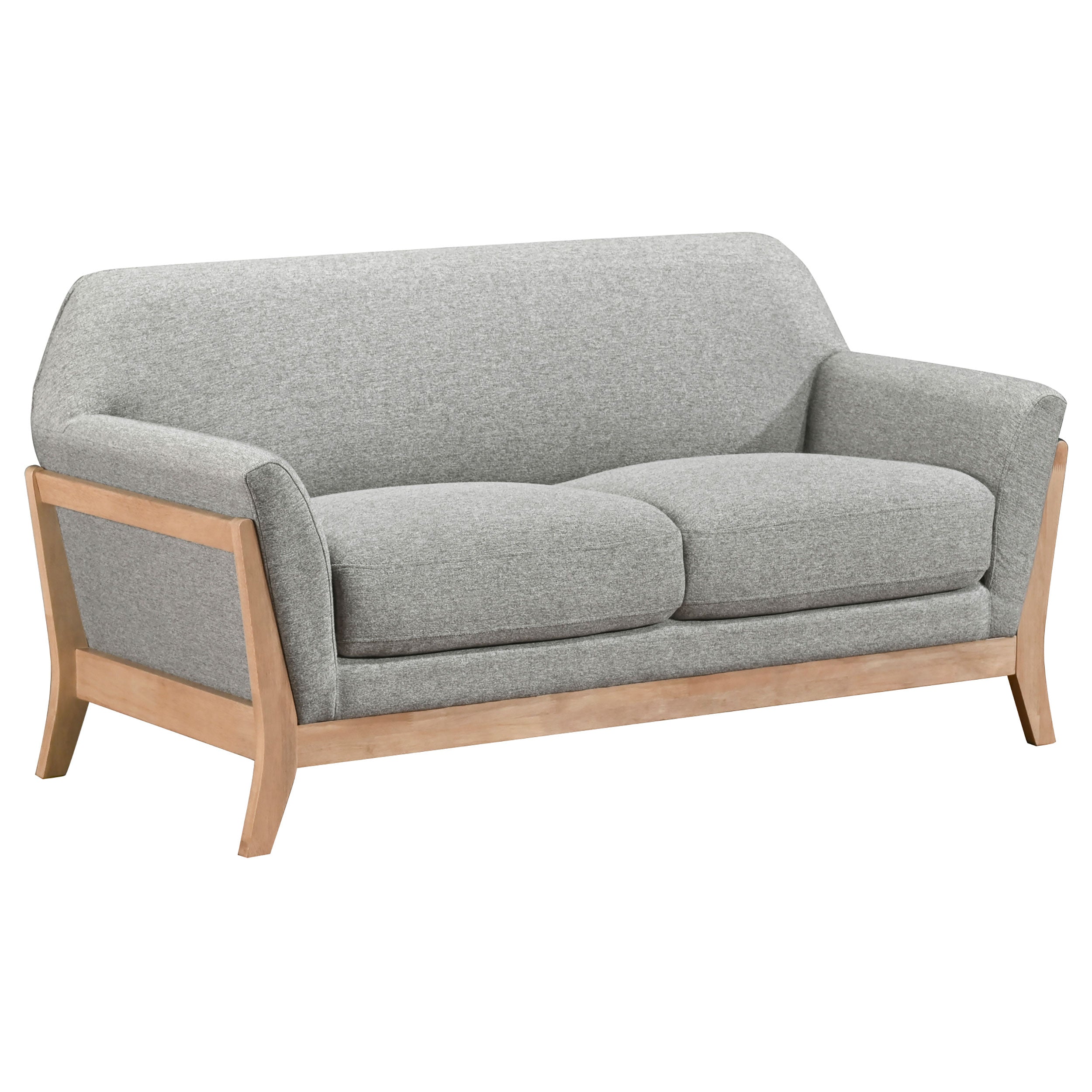 Best Furniture Outlet - Coaster - Vaughn Fabric Upholstered Flared Arm Loveseat Grey - 511072