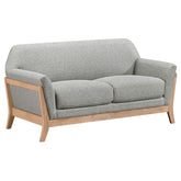 Best Furniture Outlet - Coaster - Vaughn Fabric Upholstered Flared Arm Loveseat Grey - 511072