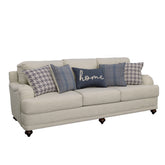 Best Furniture Outlet - Coaster - Glenn Upholstered English Arm Sofa Light Grey and Blue - 511091