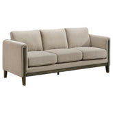 Best Furniture Outlet - Coaster - Islington Fabric Upholstered Panel Arm Sofa Taupe - 511101