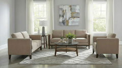 Islington Fabric Upholstered Panel Arm Sofa Taupe