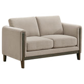 Best Furniture Outlet - Coaster - Islington Fabric Upholstered Panel Arm Loveseat Taupe - 511102