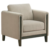 Best Furniture Outlet - Coaster - Islington Fabric Upholstered Panel Arm Accent Chair Taupe - 511103