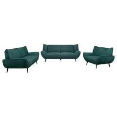 Acton 3-piece Upholstered Flared Arm Sofa Set Teal Blue