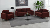 Best Furniture Outlet - Coaster - Ruth 3-piece Fabric Upholstered Track Arm Sofa Rust Red - 511211-S3