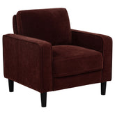 Best Furniture Outlet - Coaster - Ruth Fabric Upholstered Track Arm Accent Chair Rust Red - 511213