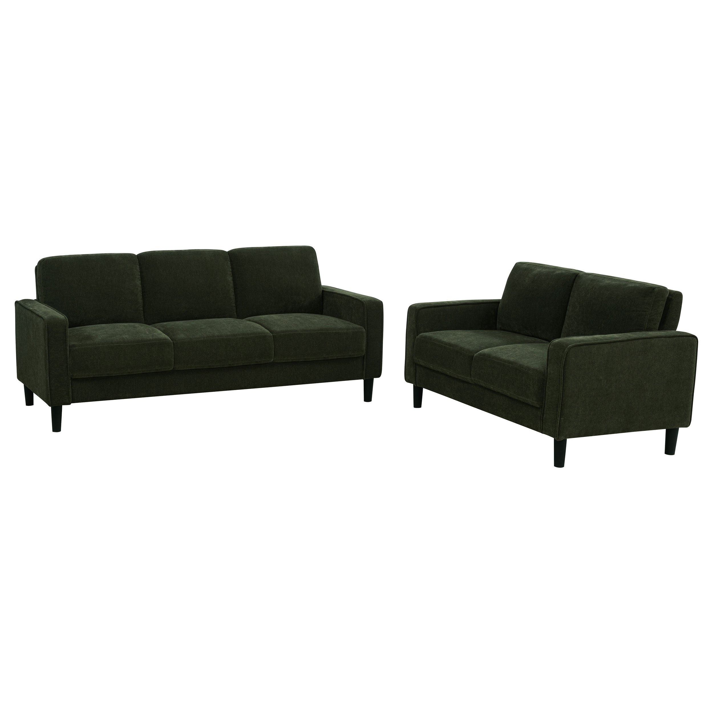 Best Furniture Outlet - Coaster - Ruth 2-piece Fabric Upholstered Track Arm Sofa Matcha Green - 511214-S2