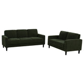 Best Furniture Outlet - Coaster - Ruth 2-piece Fabric Upholstered Track Arm Sofa Matcha Green - 511214-S2