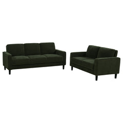 Best Furniture Outlet - Coaster - Ruth 2-piece Fabric Upholstered Track Arm Sofa Matcha Green - 511214-S2