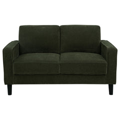 Ruth Fabric Upholstered Track Arm Loveseat Matcha Green