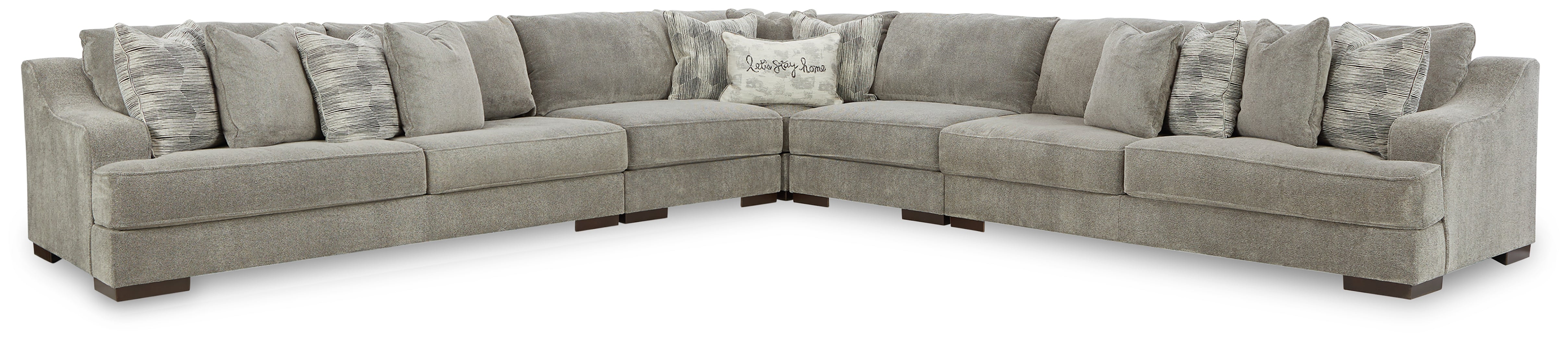 Best Furniture Outlet - Ashley Furniture - Bayless Sectional - LAF 5-Piece Sectional / Smoke - 52304S3