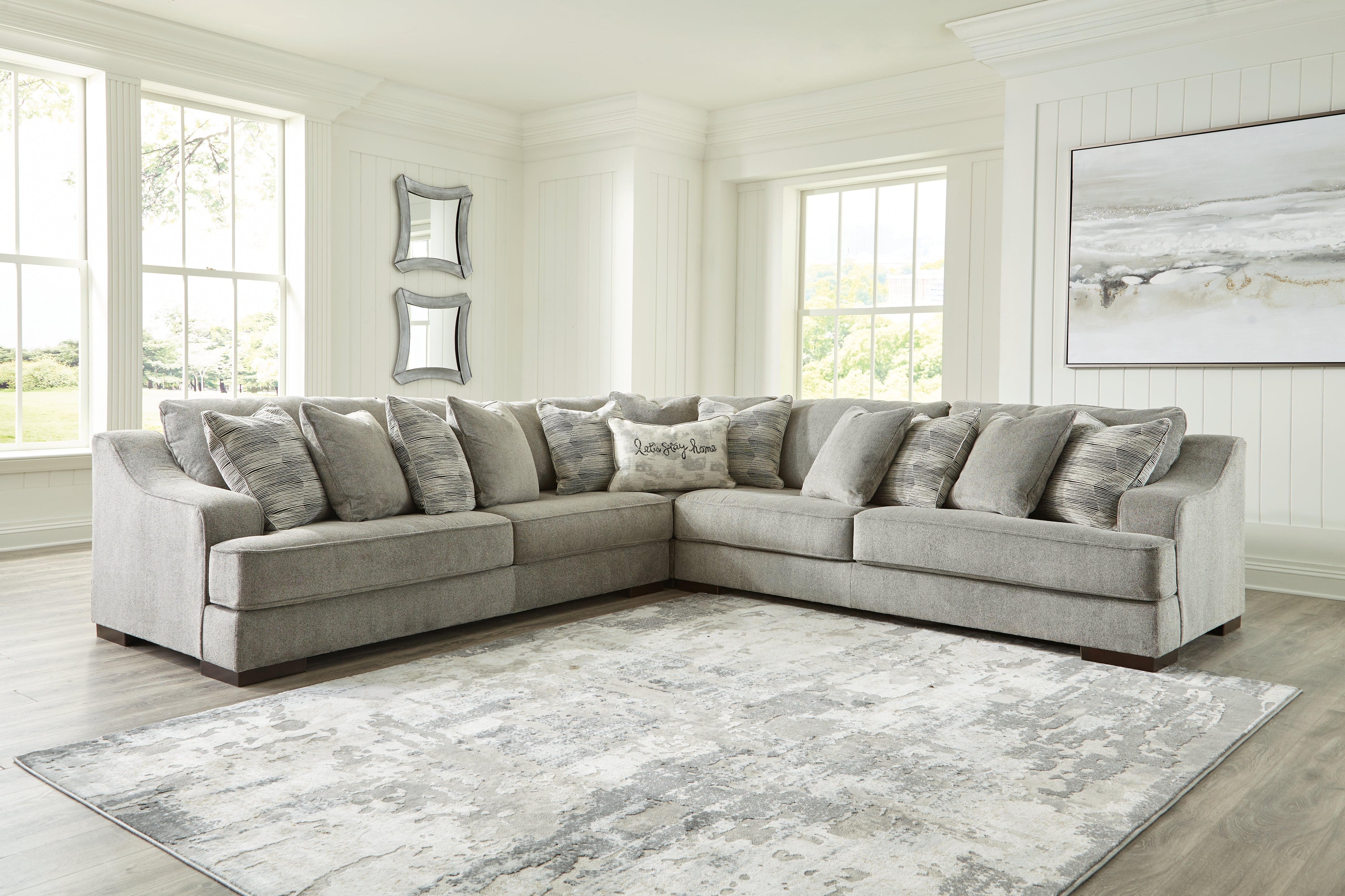 Best Furniture Outlet - Ashley Furniture - Bayless Sectional - LAF 5-Piece Sectional / Smoke - 52304S3