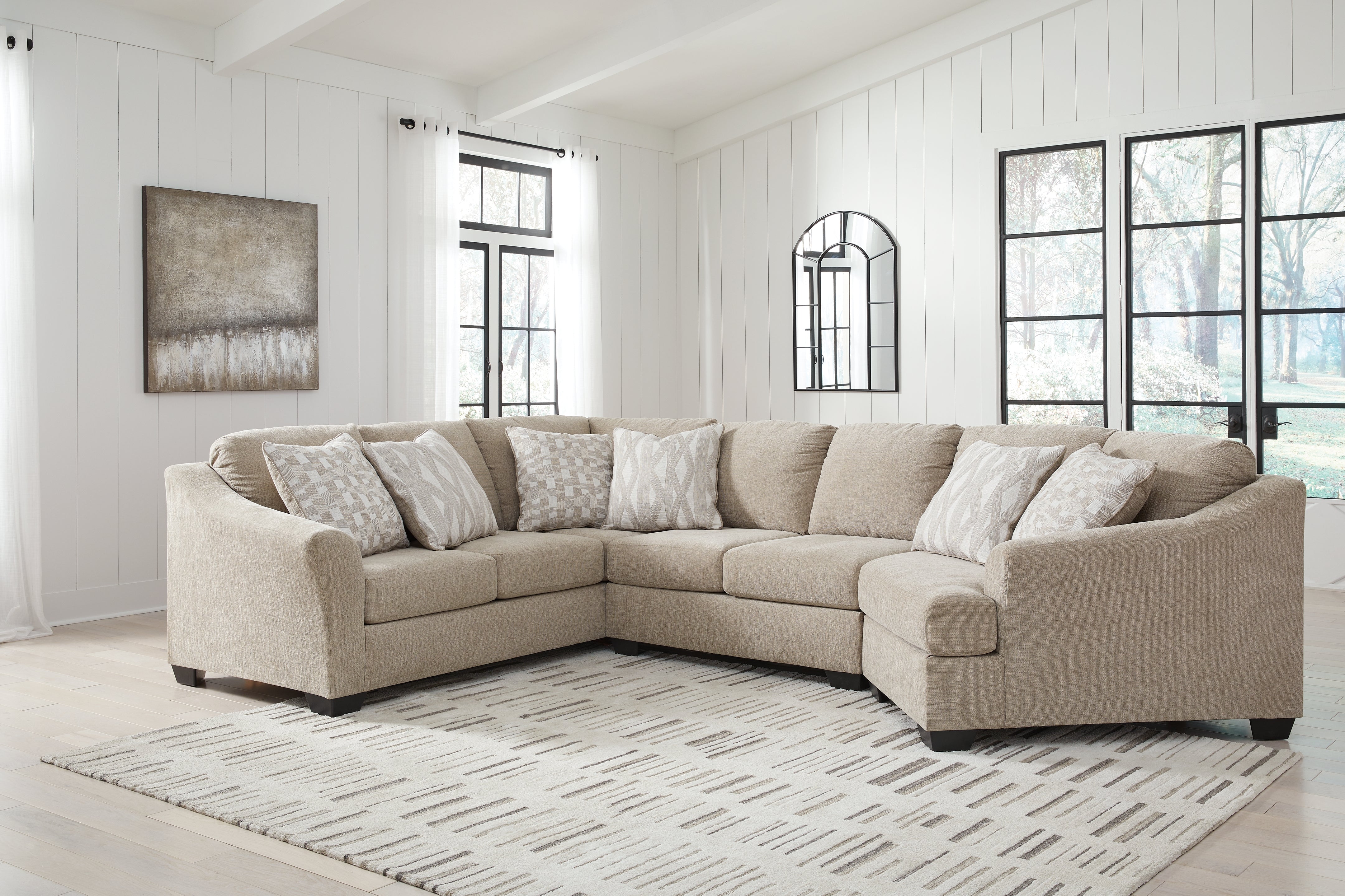 Best Furniture Outlet - Ashley Furniture - Brogan Bay Sectional - 3-Piece Sectional with Cuddler / Cork - 52705S2