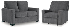 Best Furniture Outlet - Ashley Furniture - Rannis Twin Sofa Sleeper and Recliner - Twin Sofa Sleeper and Recliner / Pewter - 53602U2