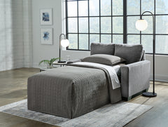Best Furniture Outlet - Ashley Furniture - Rannis Living Room - Twin Sofa Sleeper / Pewter - 5360237