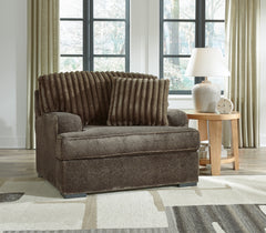 Best Furniture Outlet - Ashley Furniture - Aylesworth Living Room - Chair and a Half / Chocolate - 5370223