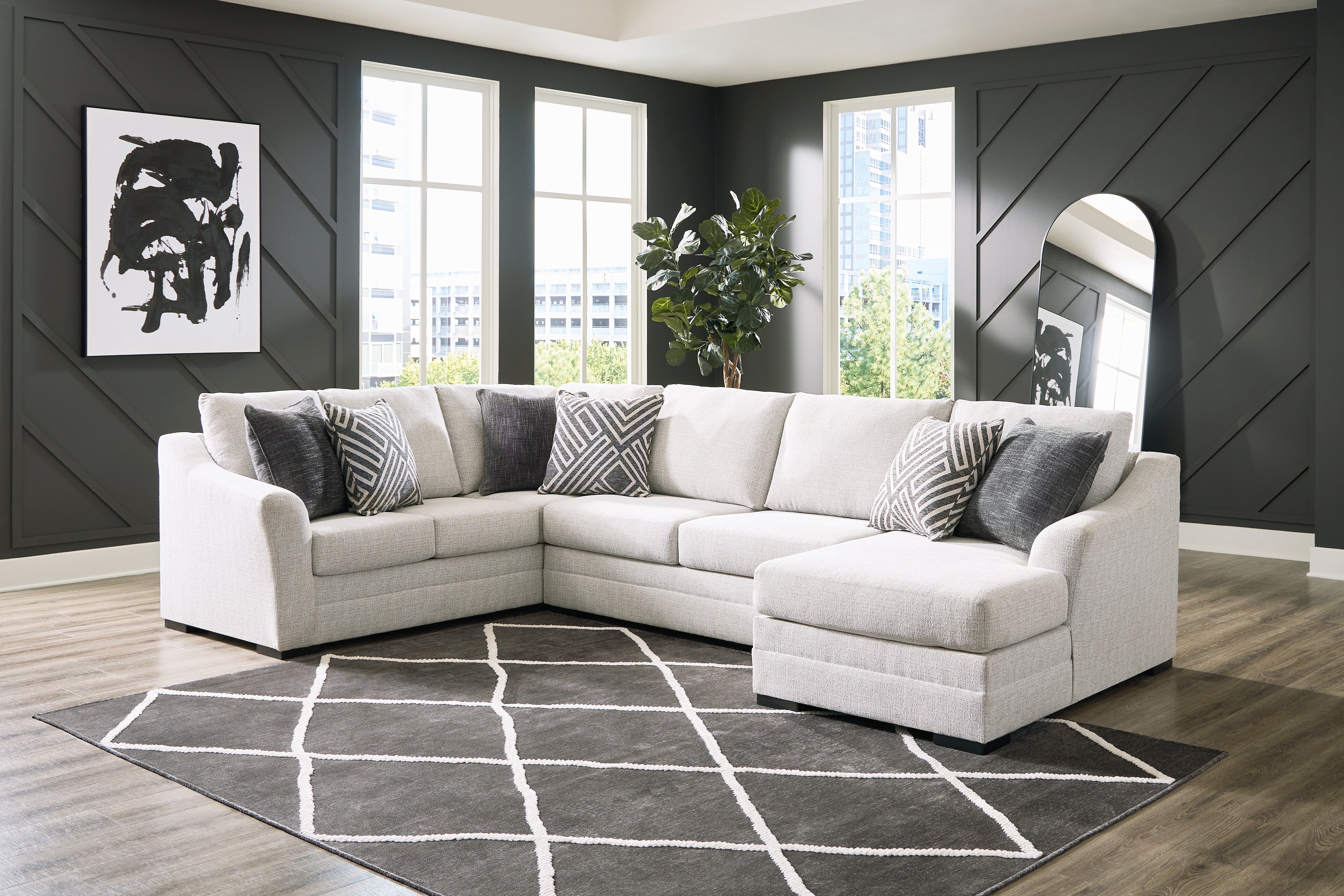 Best Furniture Outlet - Ashley Furniture - Koralynn Sectional - LAF 3-Piece Sectional with Chaise / Stone - 54102S2
