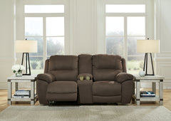 Best Furniture Outlet - Ashley Furniture - Next-Gen Gaucho Living Room - DBL Rec Loveseat w/Console / Espresso - 5420494
