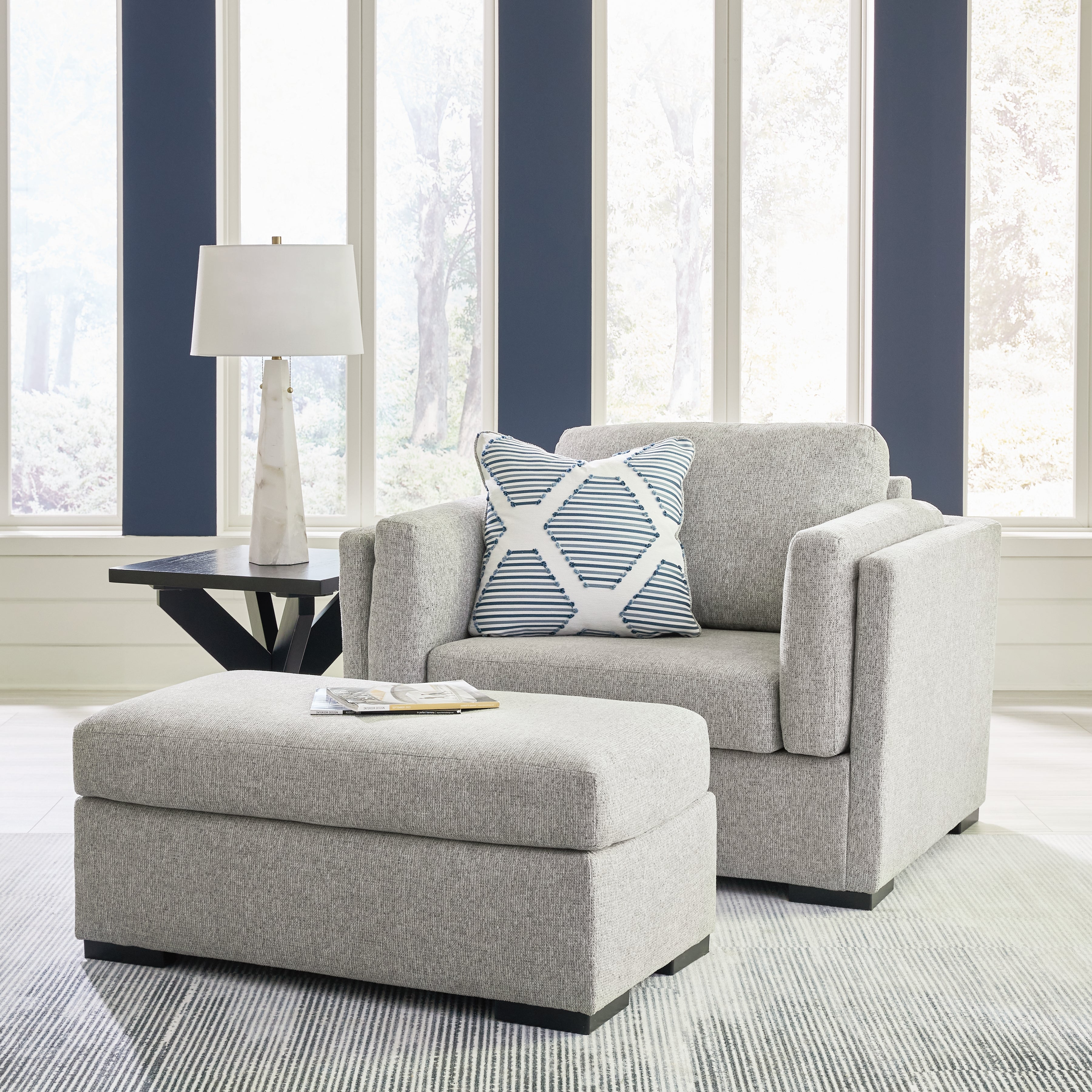 Best Furniture Outlet - Ashley Furniture - Evansley Oversized Chair and Ottoman - Oversized Chair and Ottoman / Pewter - 54503U1