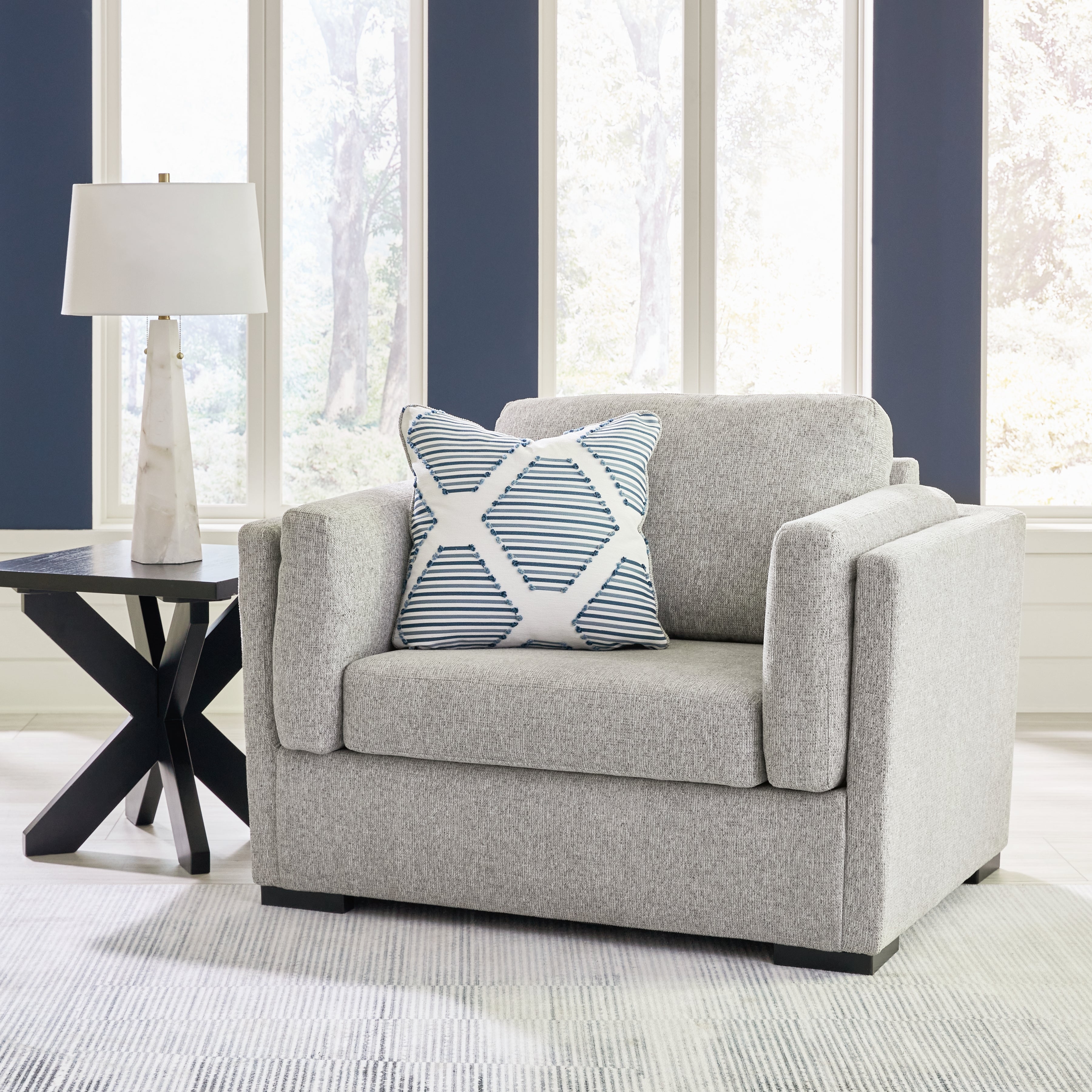 Best Furniture Outlet - Ashley Furniture - Evansley Living Room - Chair and a Half / Pewter - 5450323