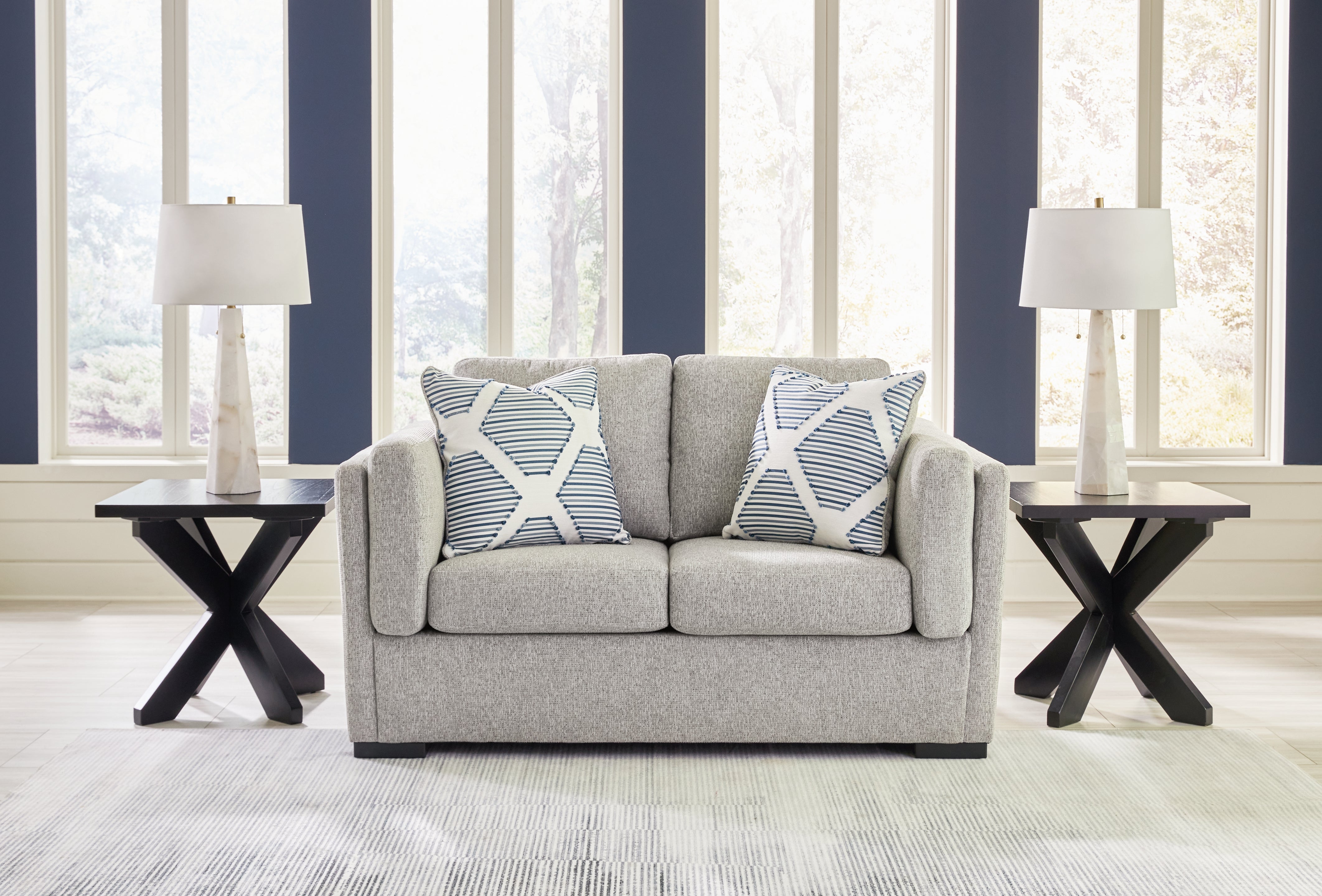 Best Furniture Outlet - Ashley Furniture - Evansley Living Room - Loveseat / Pewter - 5450335