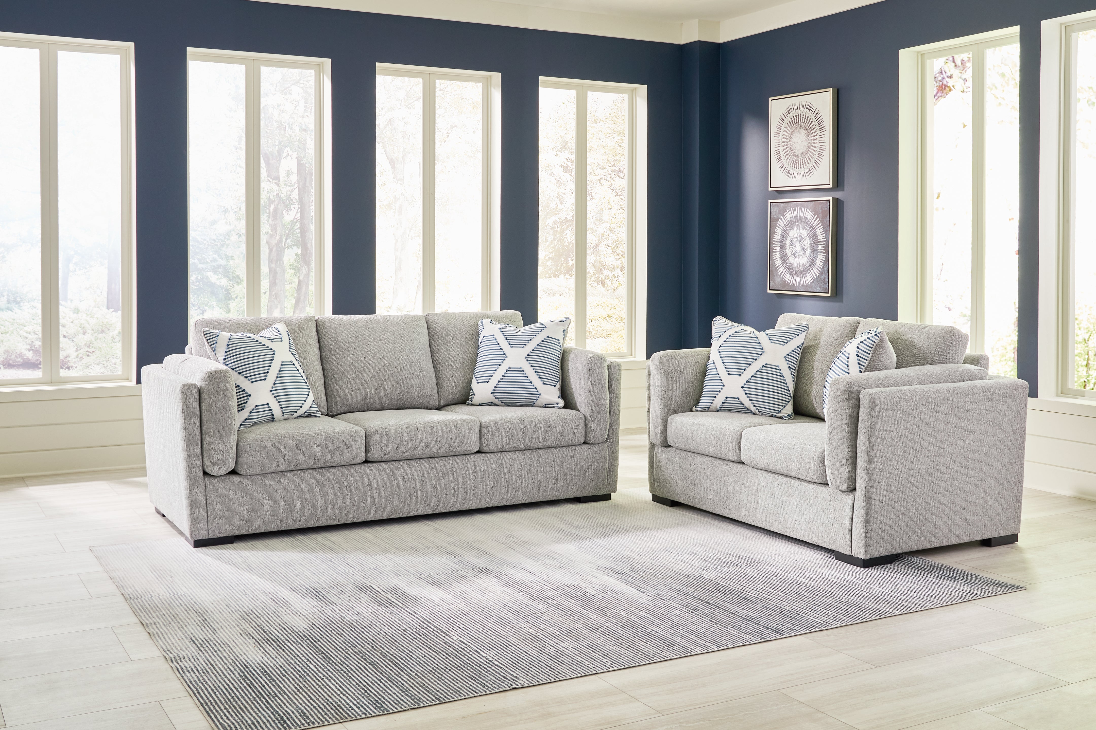 Best Furniture Outlet - Ashley Furniture - Evansley Sofa and Loveseat - Sofa and Loveseat / Pewter - 54503U2