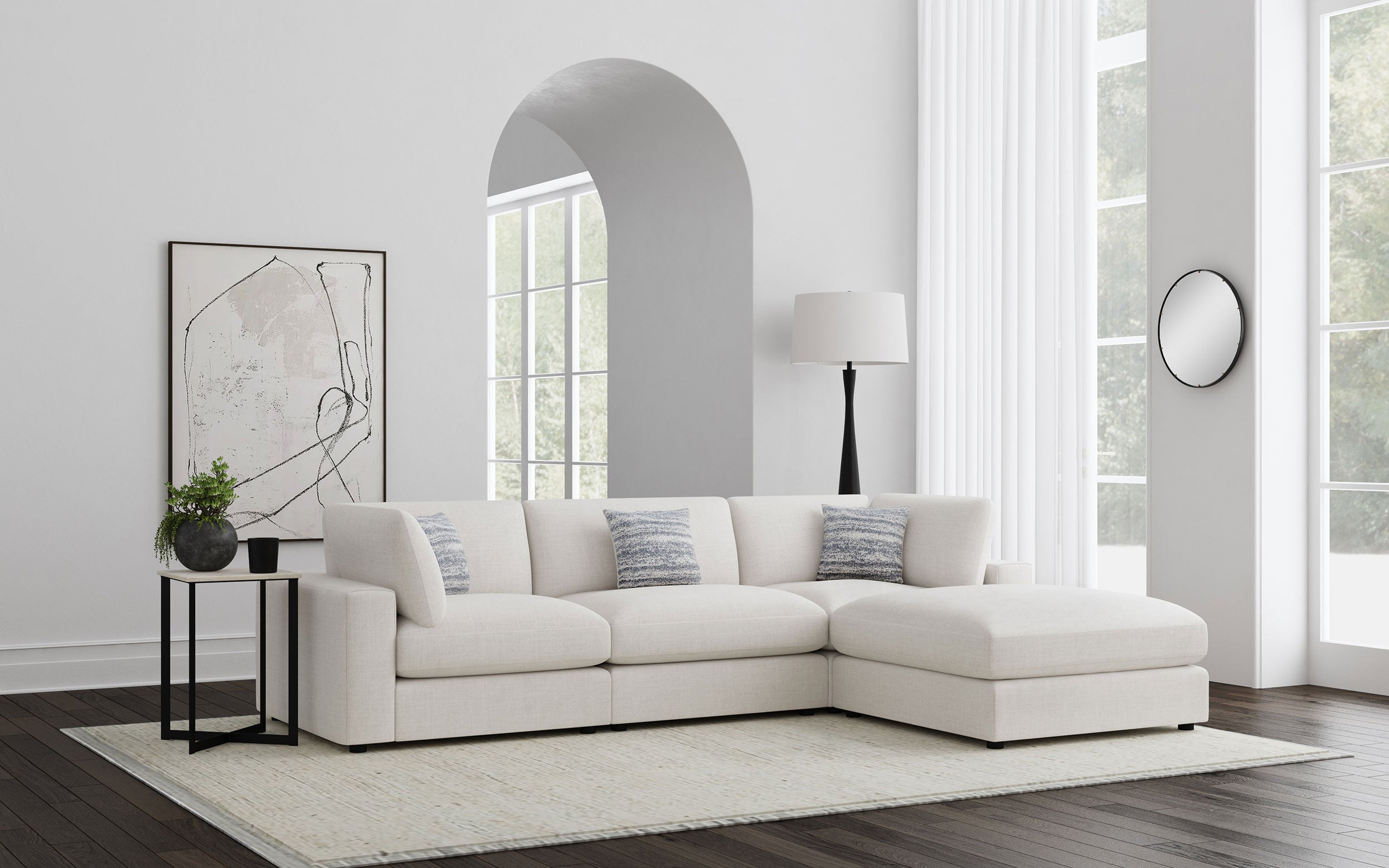 Best Furniture Outlet - Coaster - Serene 4-piece Upholstered Modular Sectional Sofa Beige - 551321-SETB