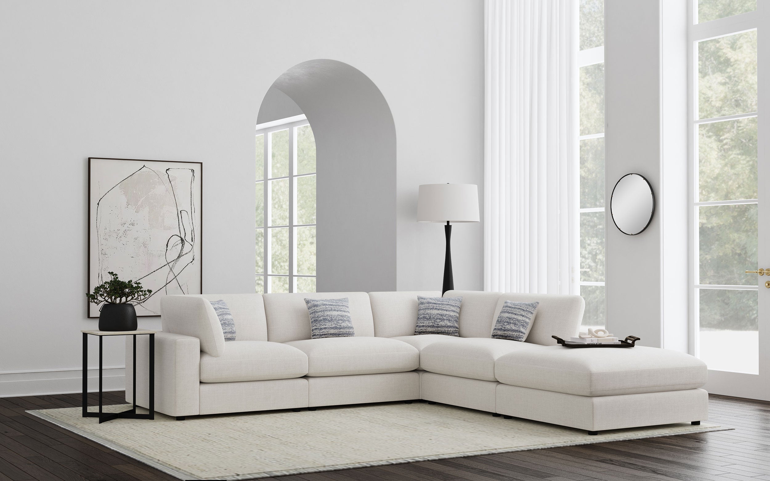 Best Furniture Outlet - Coaster - Serene 5-piece Upholstered Modular Sectional Sofa Beige - 551321-SETC