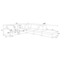 Serene 6-piece Upholstered Modular Sectional Sofa Beige