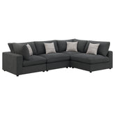 Best Furniture Outlet - Coaster - Serene 4-piece Upholstered Modular Sectional Sofa Charcoal - 551324-SETA