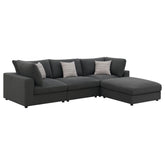 Best Furniture Outlet - Coaster - Serene 4-piece Upholstered Modular Sectional Sofa Charcoal - 551324-SETB