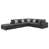 Best Furniture Outlet - Coaster - Serene 6-piece Upholstered Modular Sectional Sofa Charcoal - 551324-SET