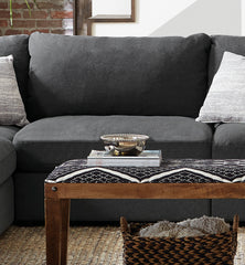 Serene Upholstered Armless Chair Charcoal