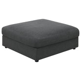 Best Furniture Outlet - Coaster - Serene Square Upholstered Ottoman Charcoal - 551326