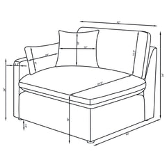 Hobson 5-piece Upholstered Modular Sectional Sofa Ivory