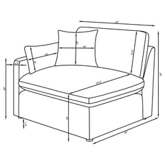 Hobson 4-piece Upholstered Modular Sectional Sofa Ivory
